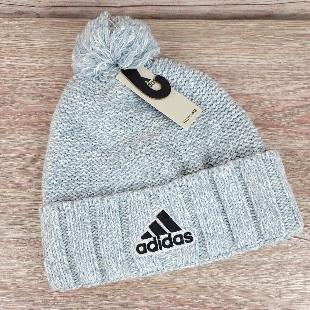 NEW Adidas Recon 3 Ballie Pom Beanie Men's One Size Fleece Lined Winter Hat Knit